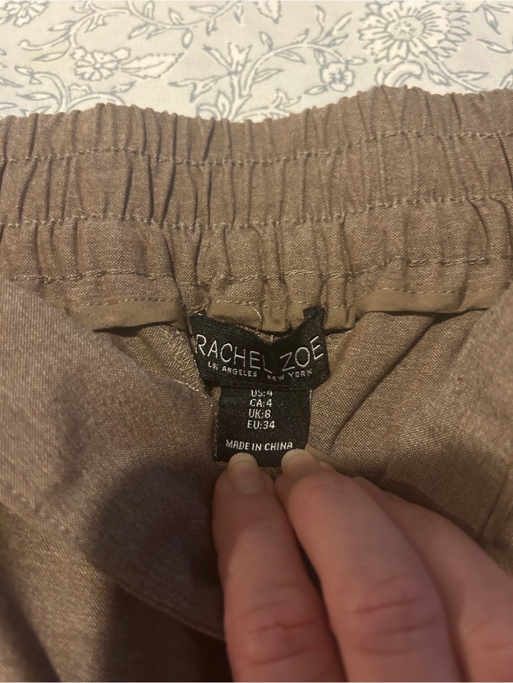 Rachel Zoe Taupe Elastic Waist Pull-On Pants - Picture 3 of 8